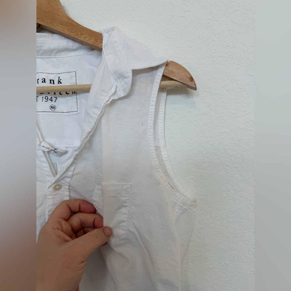 Frank & Eileen Fiona Sleeveless Button Up Shirt White Size XS - Picture 4 of 6